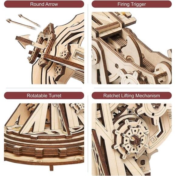 Rowood 3D Puzzles for Adults Teens, DIY Catapult Mechanical Wooden Model Kits - Picture 4 of 7